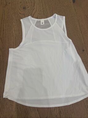 lululemon athletica White Sleeveless Mesh-Back Tank